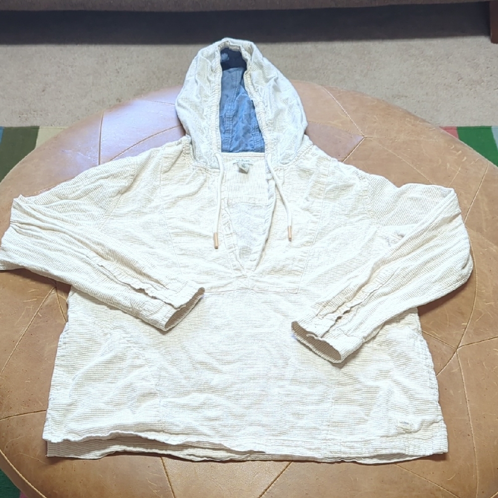 L.L. Bean Cream Linen Anorak